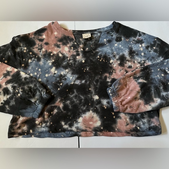 Urban rebel galaxy tie dye sweatshirt crop top - Picture 3 of 8